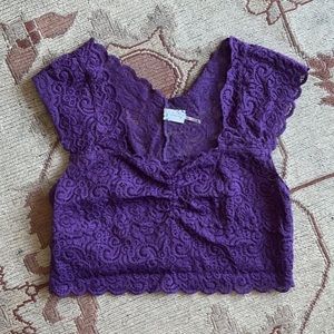 Free People Intimates Purple Lace Cami Top.